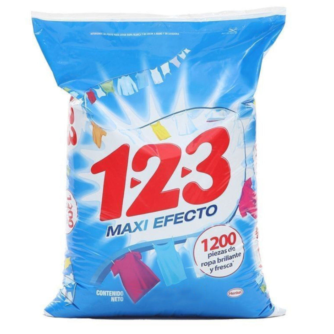 123 Detergente en Polvo 9 Kg