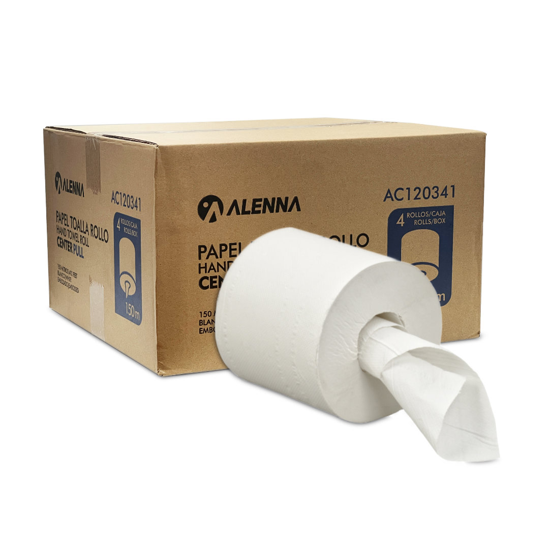 Alenna Papel Toalla Center Pull 150 Metros Caja 4 Unidades