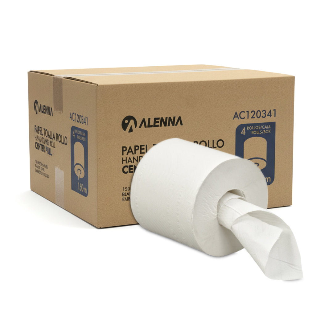 Alenna Papel Toalla Center Pull 150 Metros Caja 4 Unidades