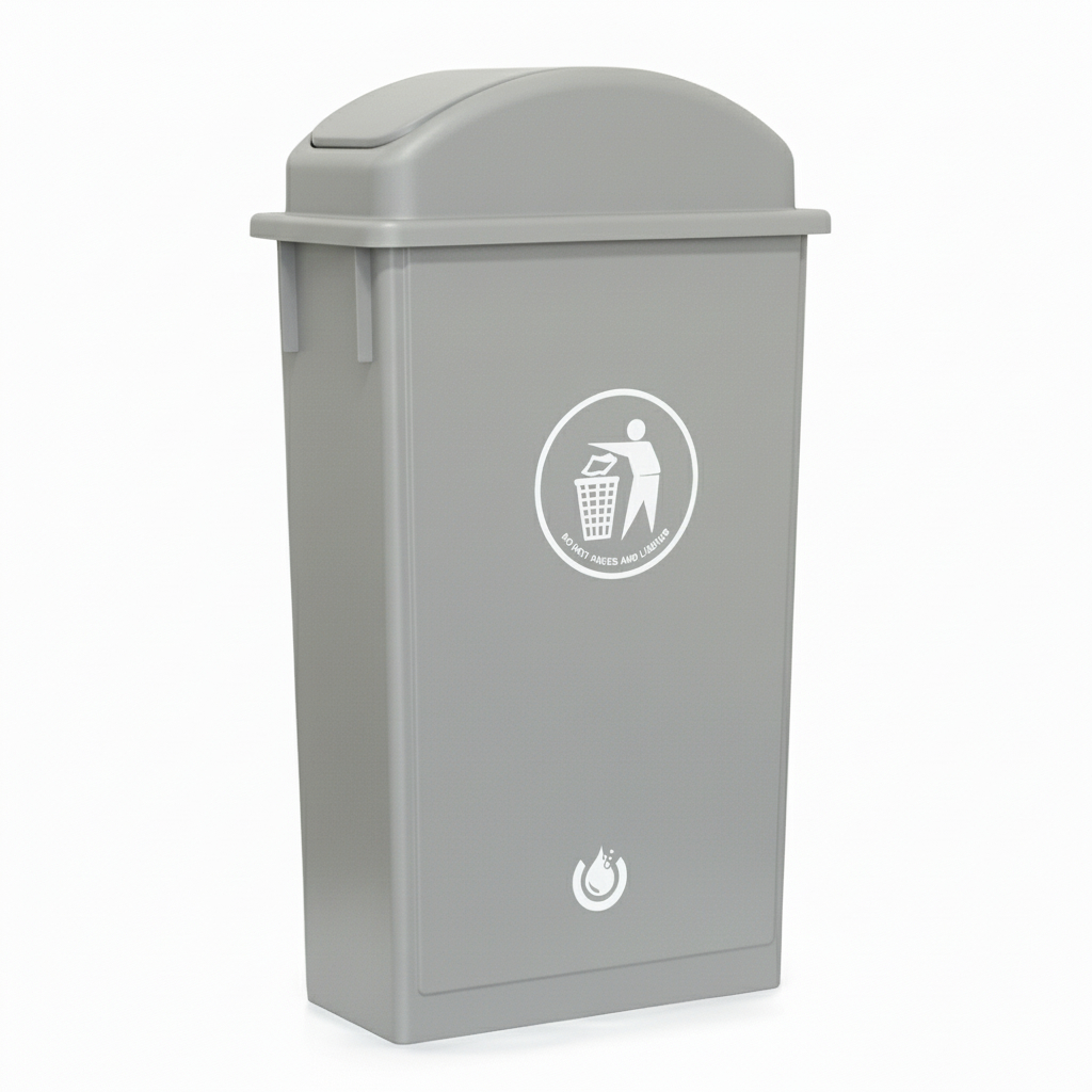 Basurero Slim 90 Litros (Gris/Negro)